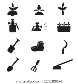 Agriculture and farming icons. All white areas are cut away from icons and black areas merged.