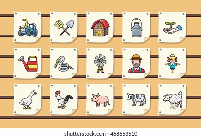 Agriculture and Farming icons set,eps10