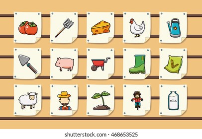 Agriculture and Farming icons set,eps10