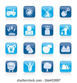 Agriculture and farming icons - vector icon set