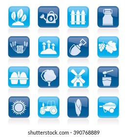 Agriculture and farming icons - vector icon set