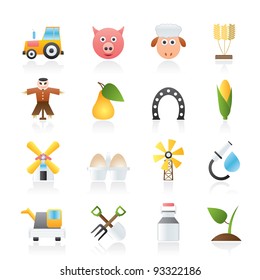 Agriculture and farming icons - vector icon set