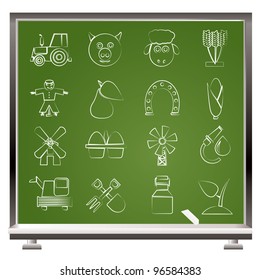 Agriculture and farming icons - vector icon set