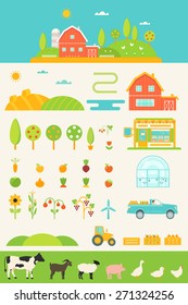 Agriculture and Farming Infographics Elements Set