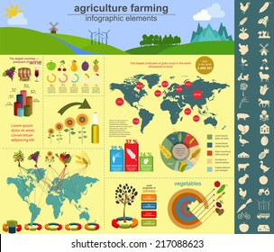 Agriculture, farming infographics. Vector illustration
