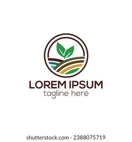 Agriculture farming logo and eco-farm logo design isolated vector template 