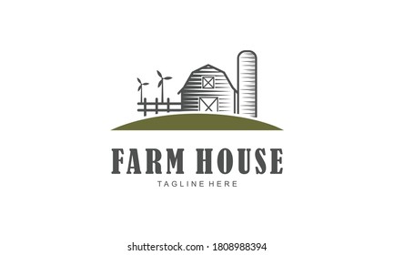 Agriculture Farming Logo Farm House Vector Stock Vector (Royalty Free ...