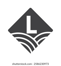 Agriculture and Farming Logo On Letter L Concept For Bakery, Bread, Cake, Cafe, Pastry Symbol