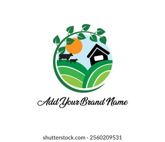 Agriculture farming logo Royalty Free Vector Image