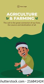 Agriculture and farming portrait template design.