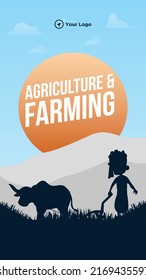 Agriculture and farming portrait template design.