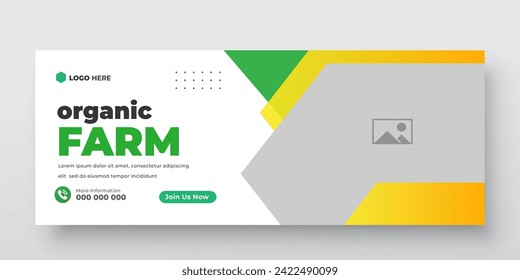 Agriculture farming service cover and  social media post lawn gardening colorful bundle template 