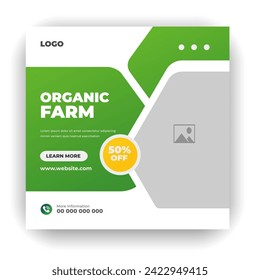 
Agriculture farming service cover and  social media post lawn gardening colorful bundle template 