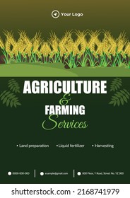 Agriculture and farming services flyer design template.  