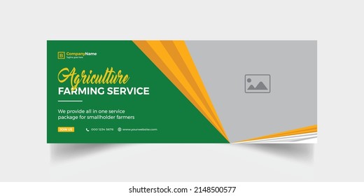 Agriculture Farming Services  Social Media Post banner and Web Banner Template. Garden, agro farm, agriculture, farming, organic