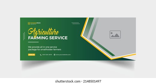 Agriculture Farming Services  Social Media Post banner and Web Banner Template. Garden, agro farm, agriculture, farming, organic