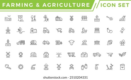 Agriculture  Farming simple vector icon set illustration