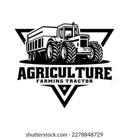 agriculture farming tractor illustration logo vector