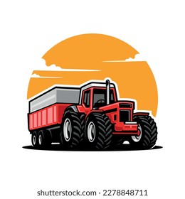 agriculture farming tractor illustration vector