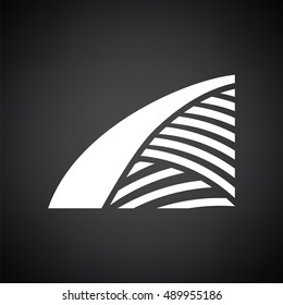 Agriculture field icon. Black background with white. Vector illustration.