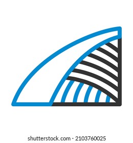 Icono de campo agrícola. Contorno de negrita editable con diseño de relleno de color. Ilustración vectorial.