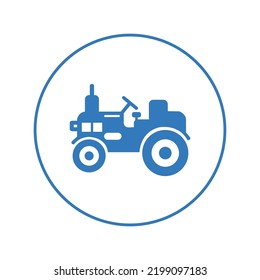 Agriculture field mini tractor icon | Circle version icon |