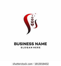 Agriculture field Wheat Logo Template vector icon design - Vector illustration of stock