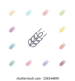 Agriculture flat icons set. Open colorful buttons 
