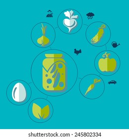 agriculture flat infographic