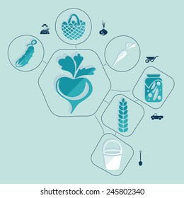 agriculture flat infographic