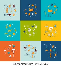 agriculture flat infographic