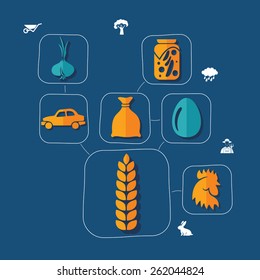 agriculture flat infographic