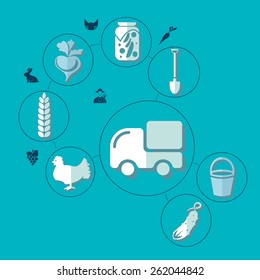 agriculture flat infographic