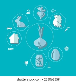 agriculture flat infographic