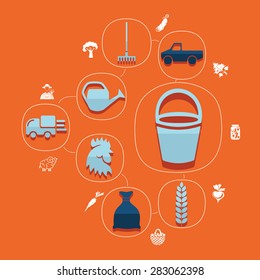 agriculture flat infographic