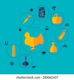 agriculture flat infographic