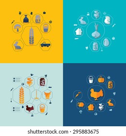 agriculture flat infographic