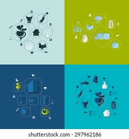 agriculture flat infographic