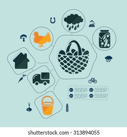 agriculture flat infographic