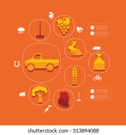 agriculture flat infographic