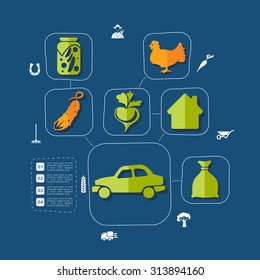 agriculture flat infographic