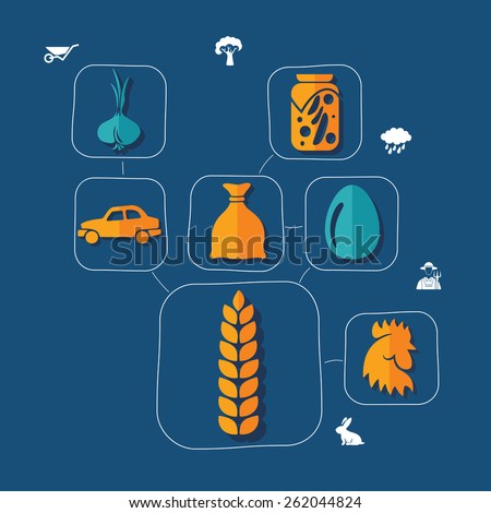 agriculture flat infographic