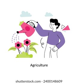 Ilustración del vector de diseño de estilo plano agrícola. Ilustración de acciones