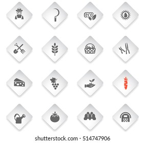 agriculture flat web icons for user interface design
