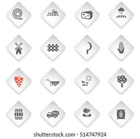 agriculture flat web icons for user interface design