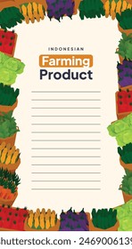 Agriculture frame border flat design illustration