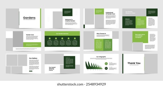 agriculture and garden presentation powerpoint template design, garden presentation template slide