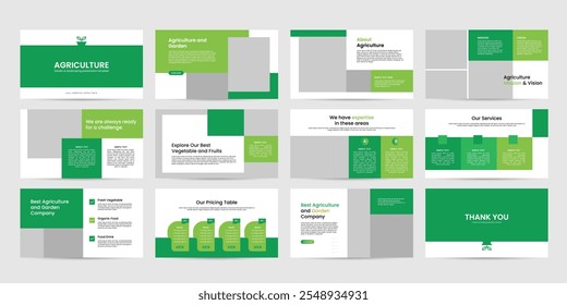 agriculture and garden presentation powerpoint template design, garden presentation template slide