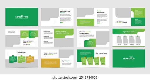 agriculture and garden presentation powerpoint template design, garden presentation template slide