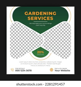Agriculture and garden service for social media post and banner design